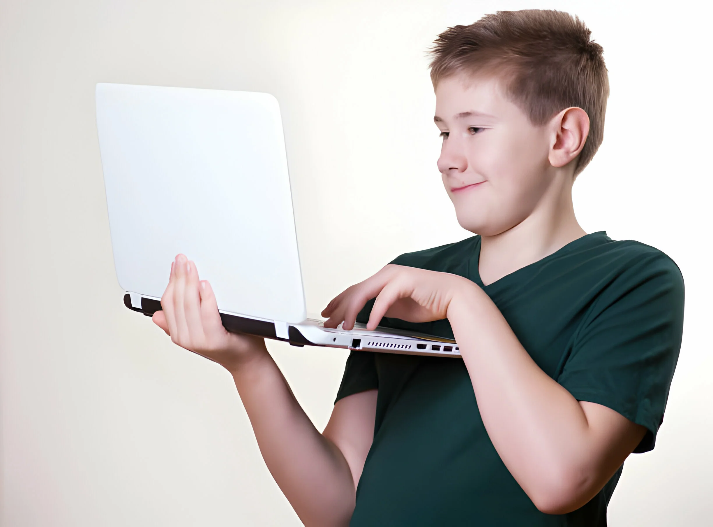 boy with laptop
