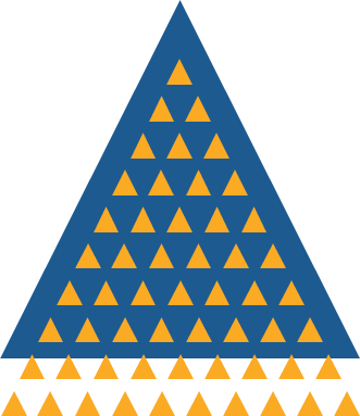 triangle blue with yellow triange
