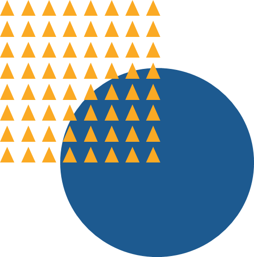 blue circle with triangles