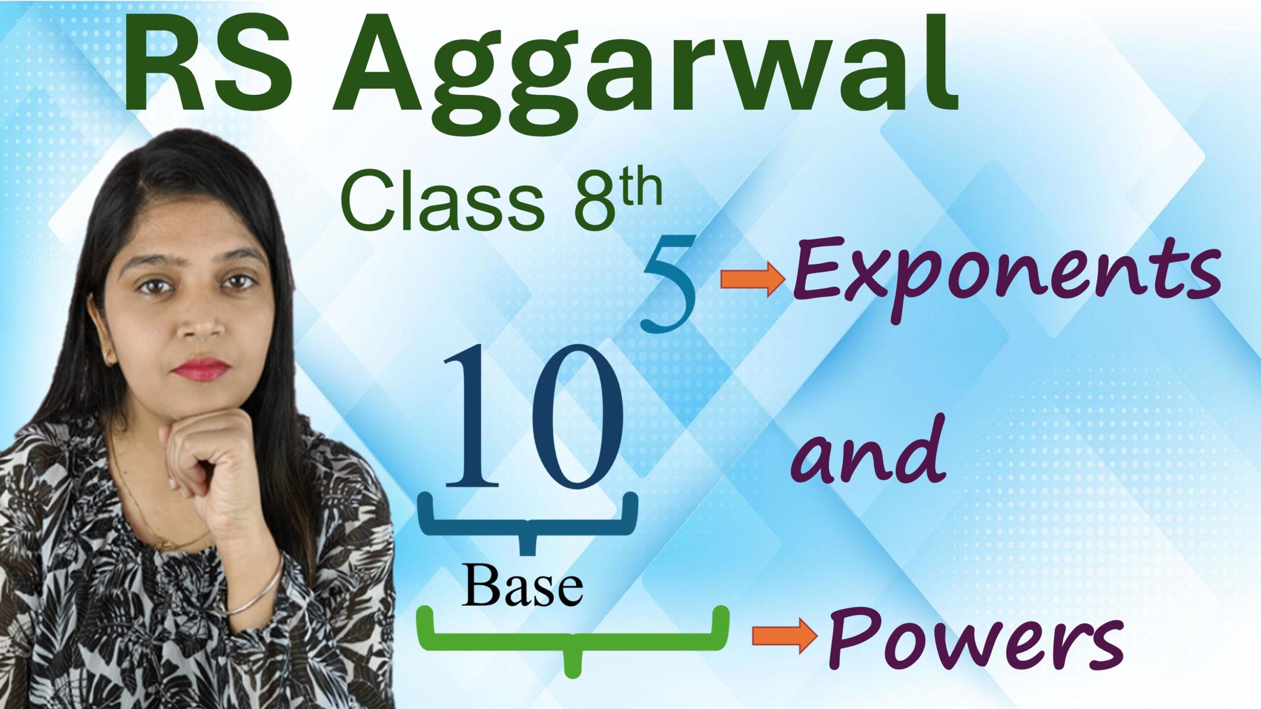 exponents and power class 8 rs aggarwal