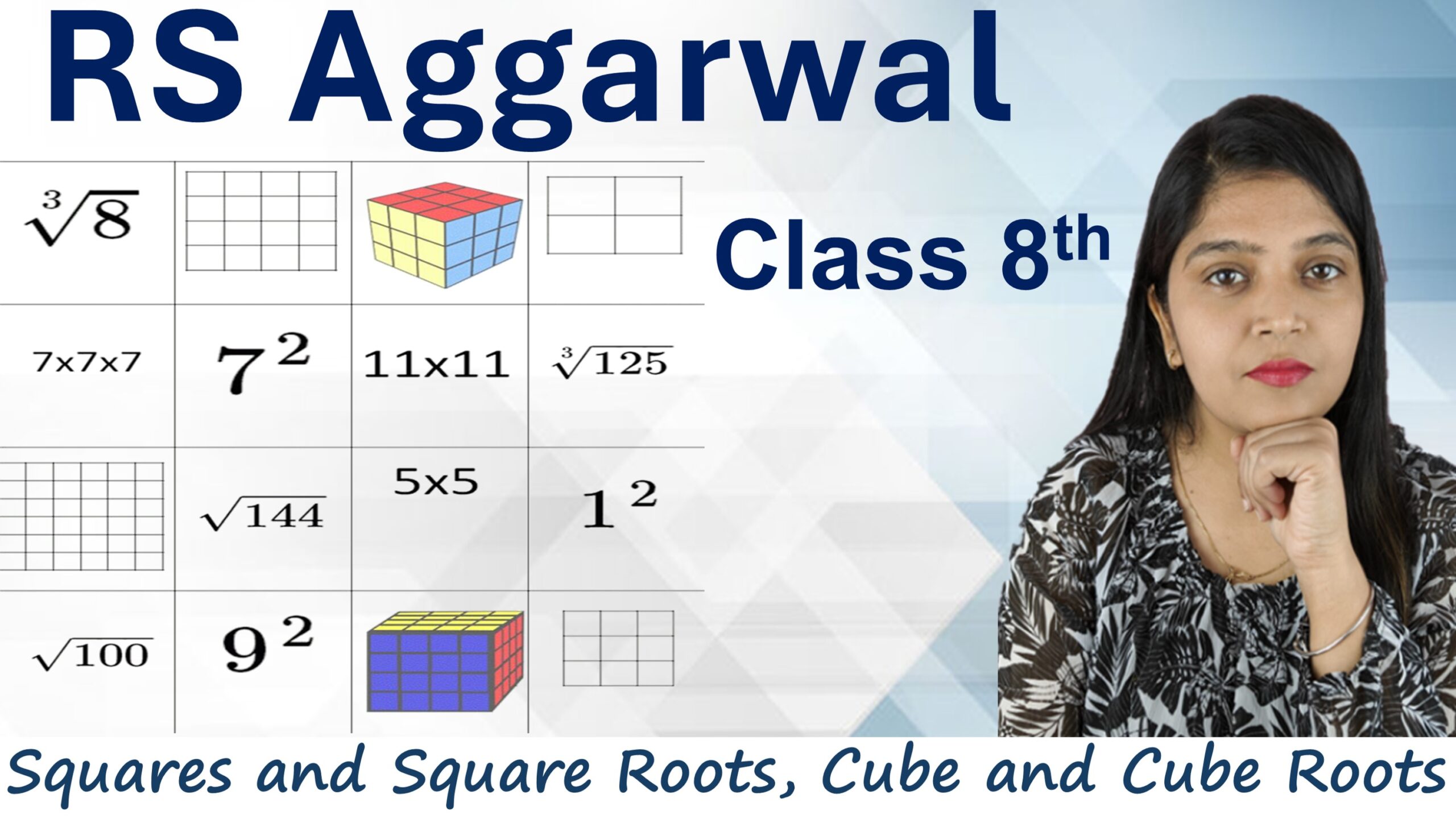 squares and square roots, cube and cube roots class 8 rs aggarwal