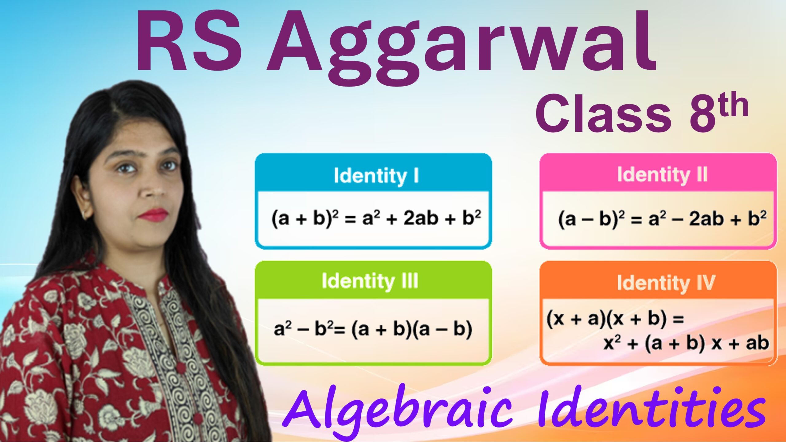 algebraic identities class 8 rs aggarwal